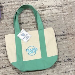 Trader Joe's pastel green mini tote